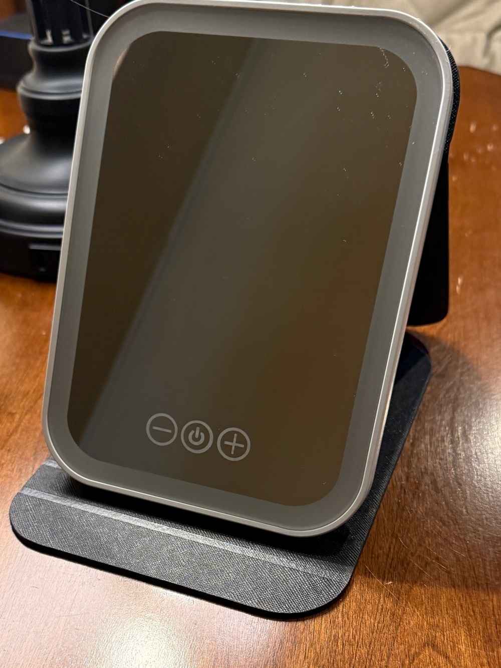 Portable Touch LED Folding Mirror - Black
